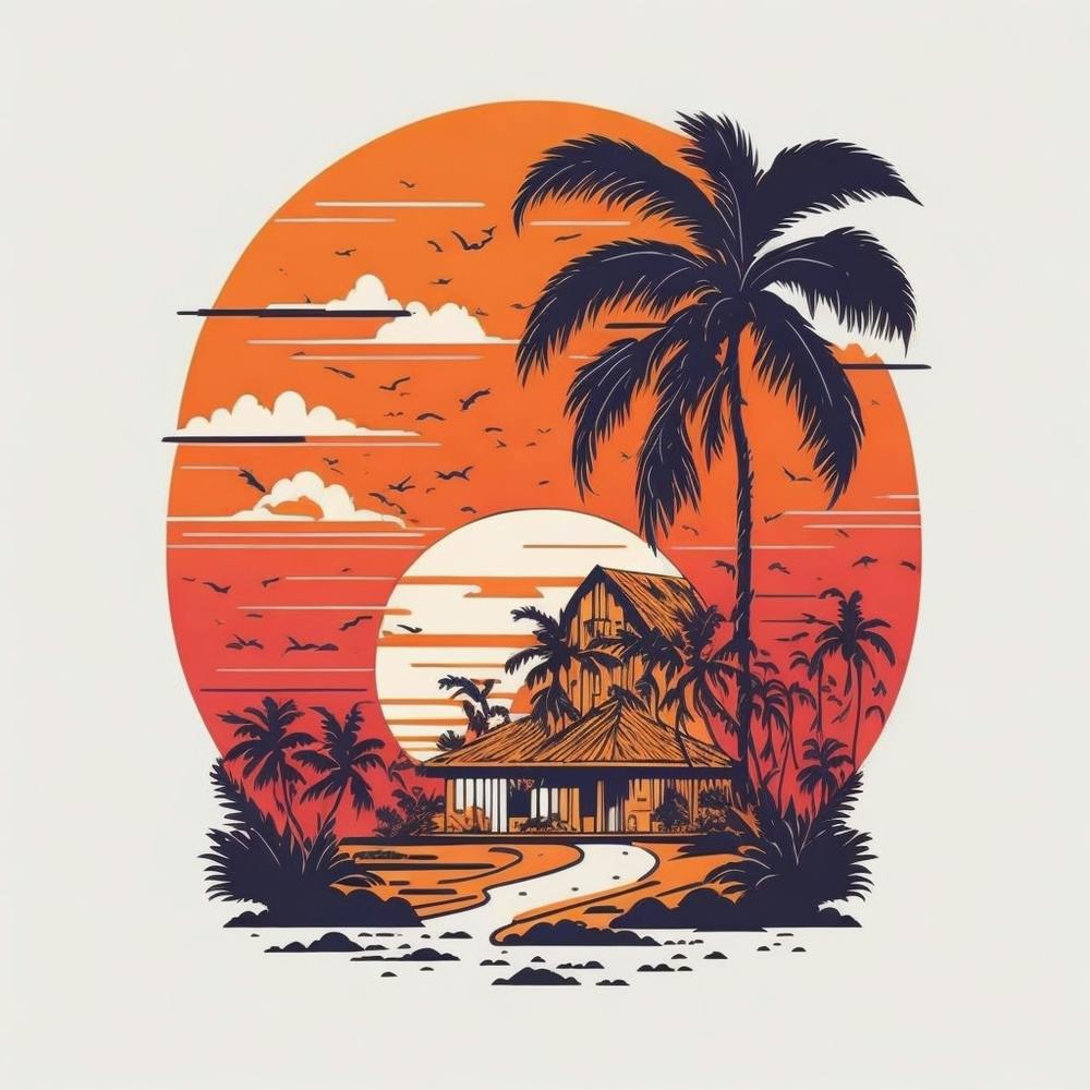 Sunset With Palm Trees 1