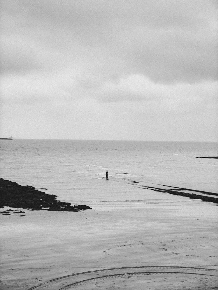 Vintage Black And White Beach