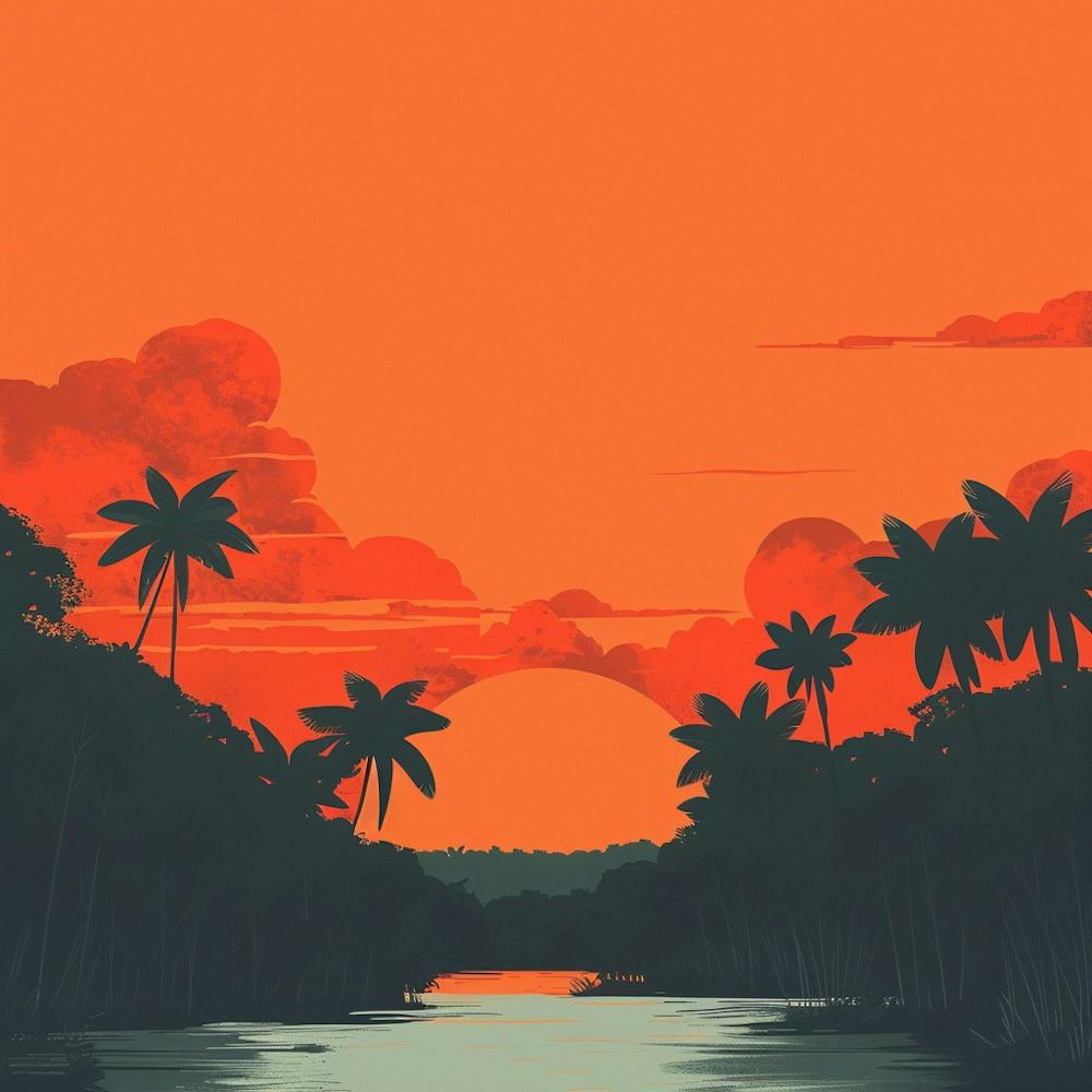 Sunset In The Jungle