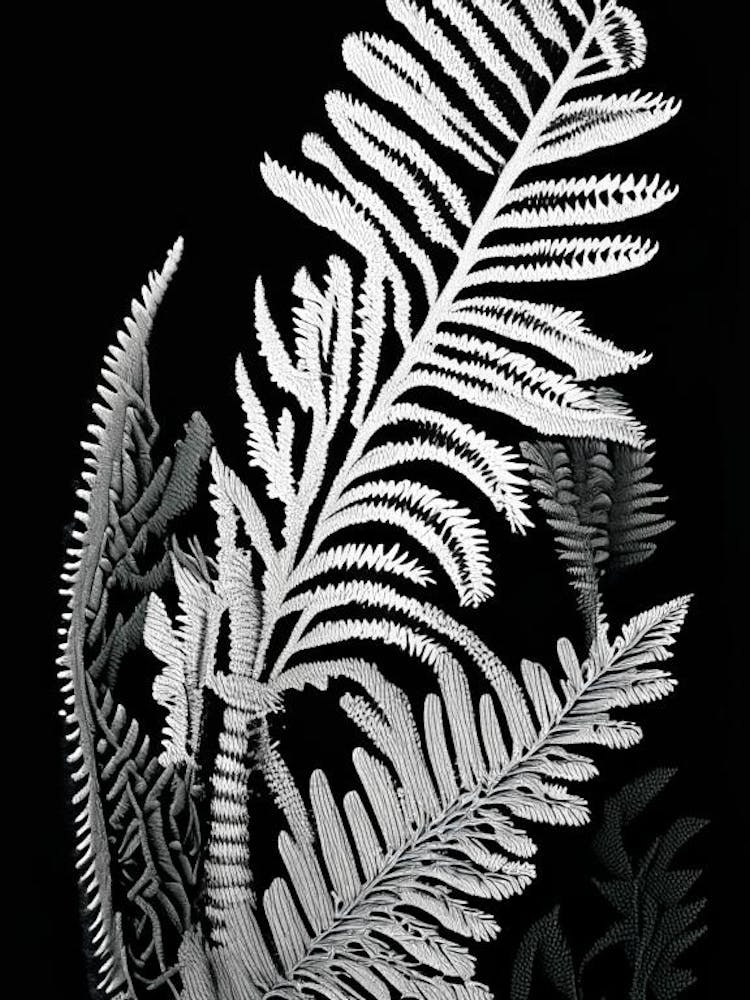 Common Horsetail Fern Linocut