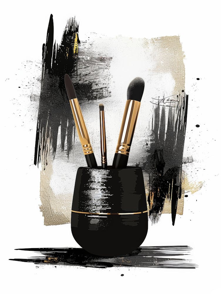 Black And Gold Makeup Brushes