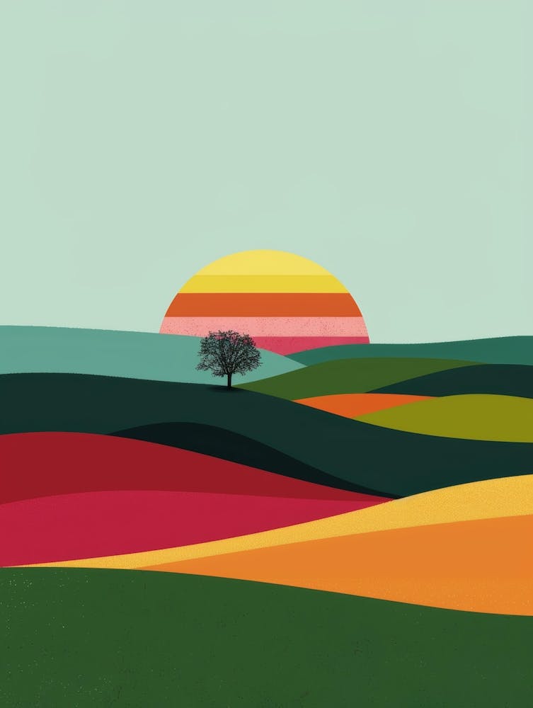 Sunset In The Countryside