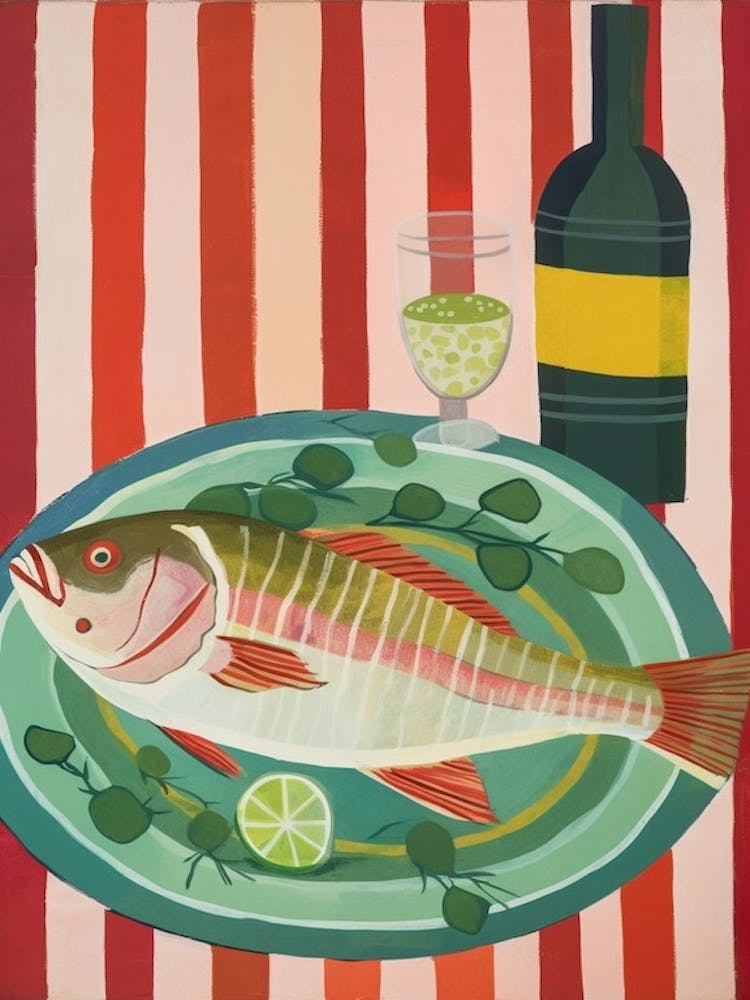 Red Snapper Italian Still Life Painting