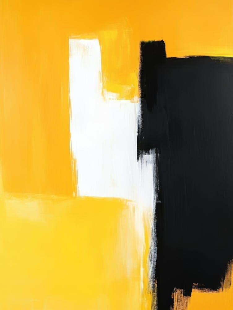 Yellow And Black Abstract Painting 5
