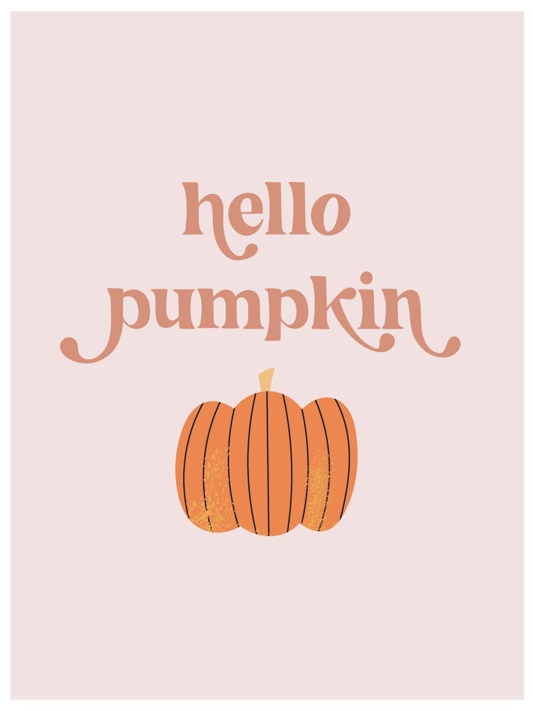 Hello Pumpkin Cute Pink Retro Vintage Font