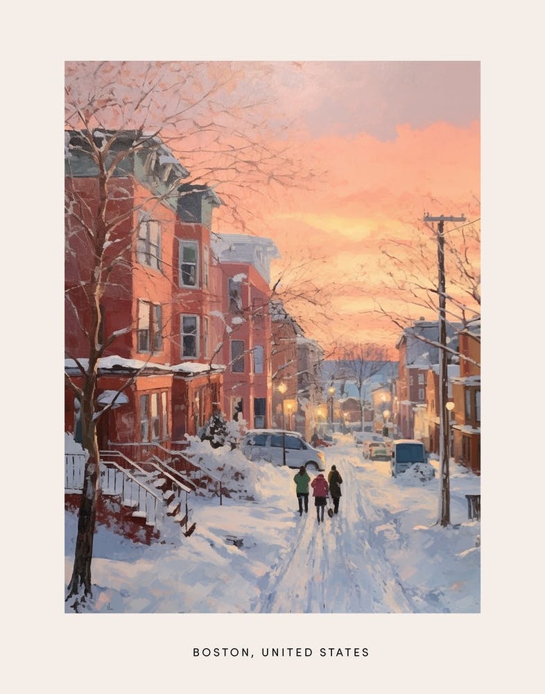 Verträumtes Wintergemälde Poster Boston USA 3