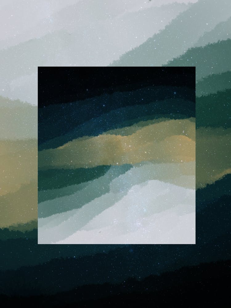 Minimal art Abstract Painting Green waves