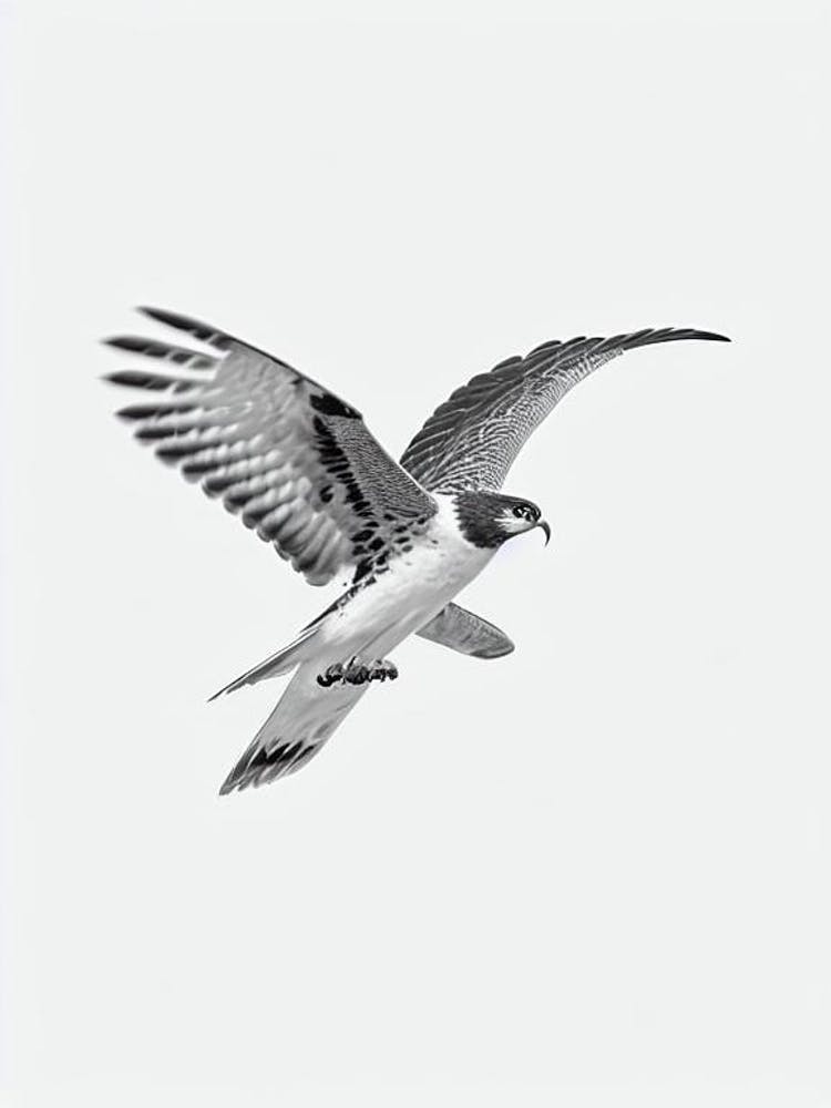 Harrier B&W Pencil Drawing 2 Bird