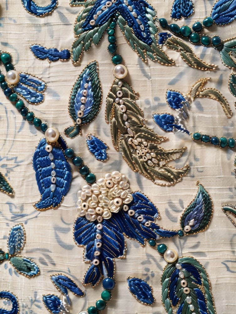 Blue And White Embroidery
