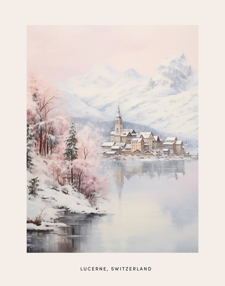 Affiche de Peinture Hivernale Rêveuse Lucerne Suisse 4