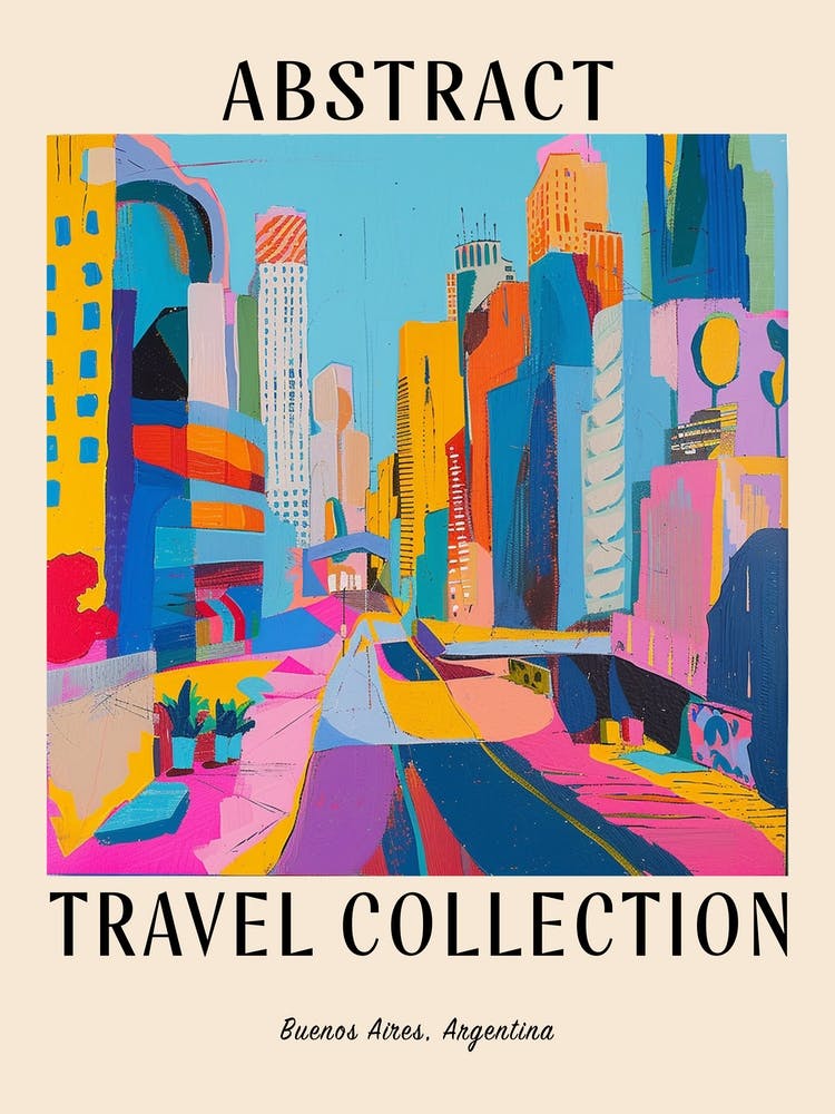 Abstract Travel Collection Poster Buenos Aires Argentina 2