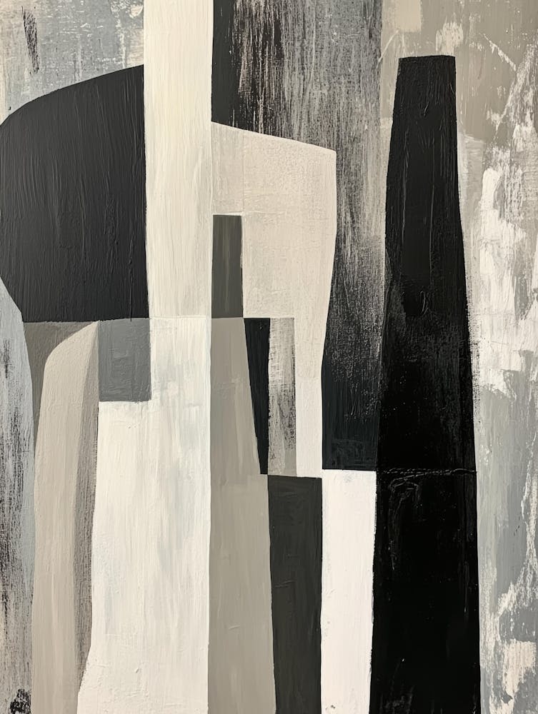 Abstract Black And White Painting 32