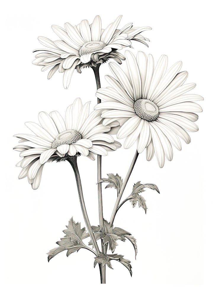 Daisies Flower Vintage Botanical 0