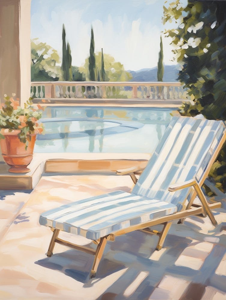 Sun Lounger By The Pool In Verona Italy