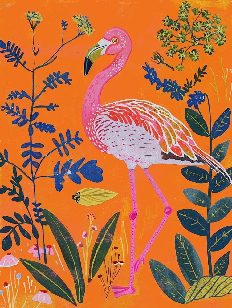Spring Birds Flamingo 4