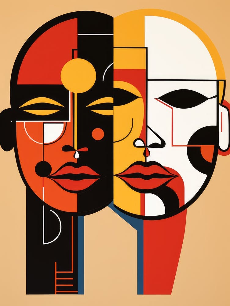 Abstract Portrait Of Two People