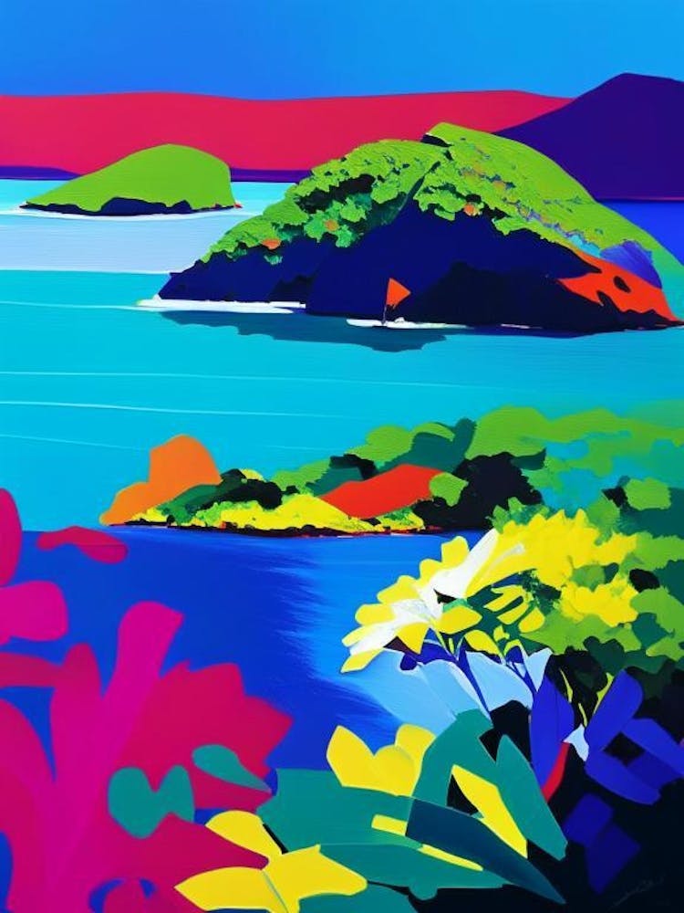 Galapagos Islands Ecuador Colourful Painting Tropical Destination