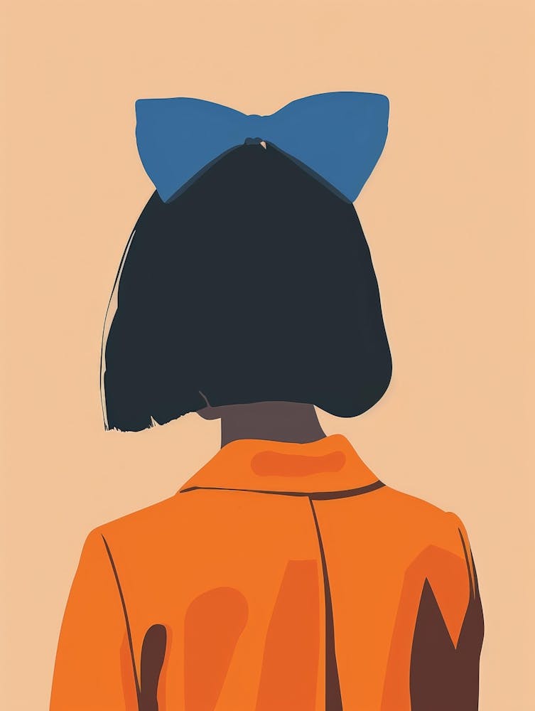 Portrait Of A Woman With A Blue Bow