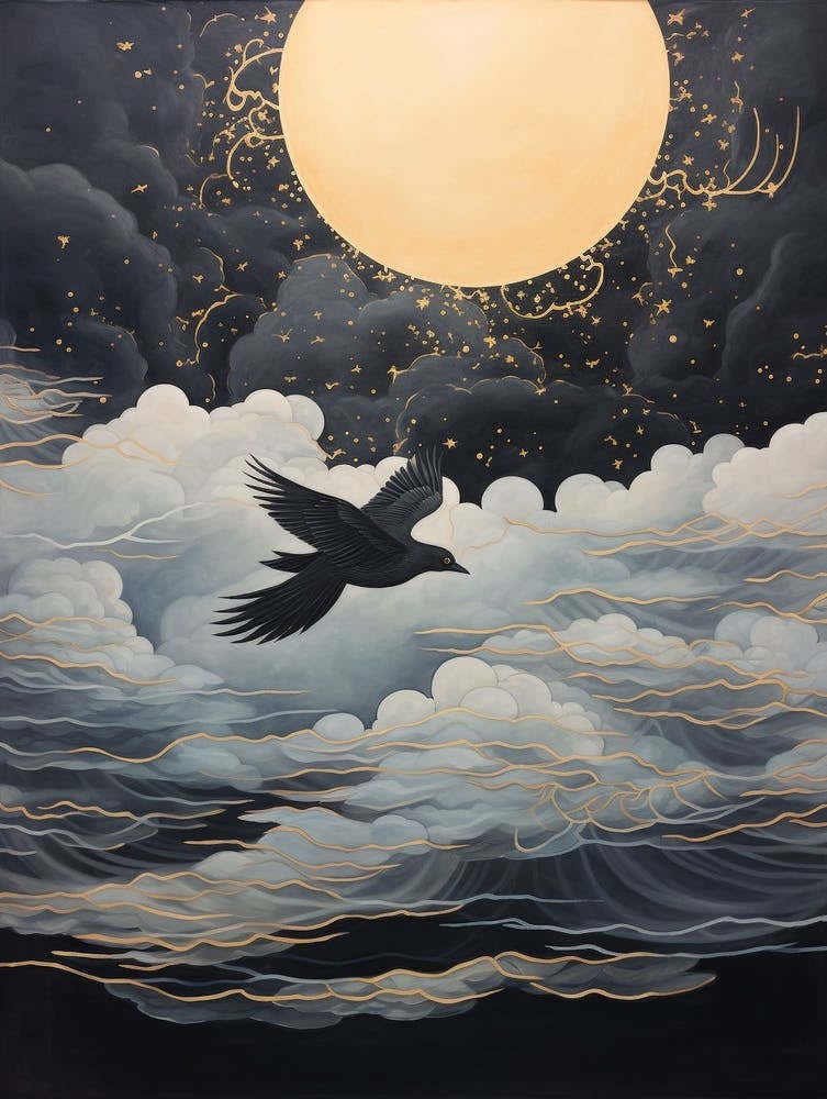 Cowbird Gold Detail Painting