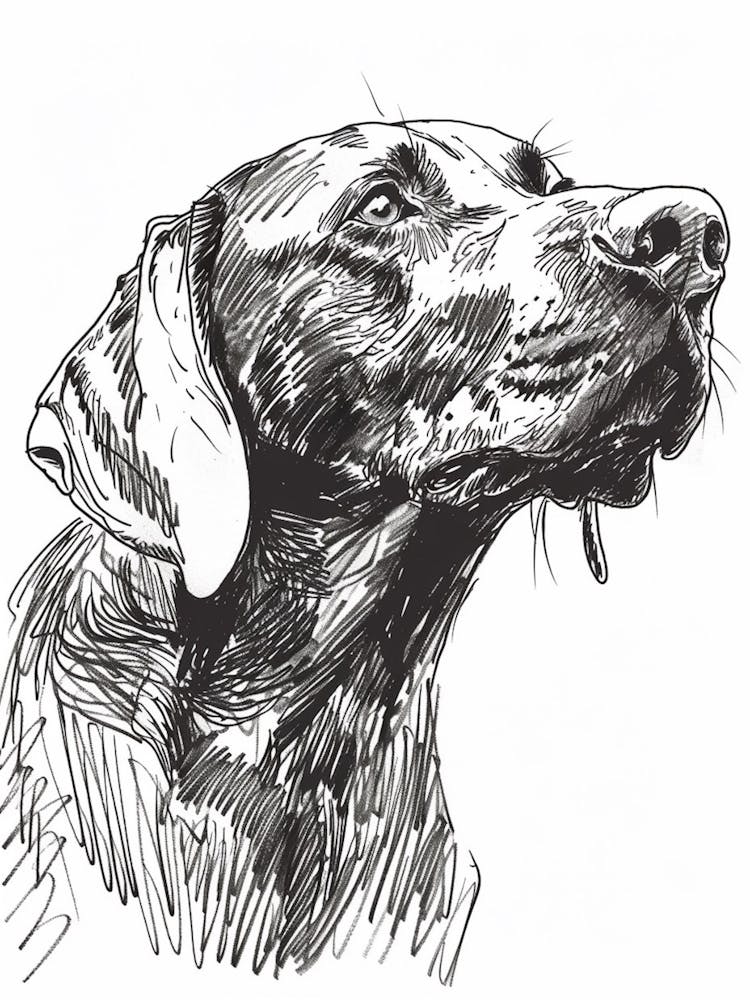 Weimaraner Dog Line Sketch 2