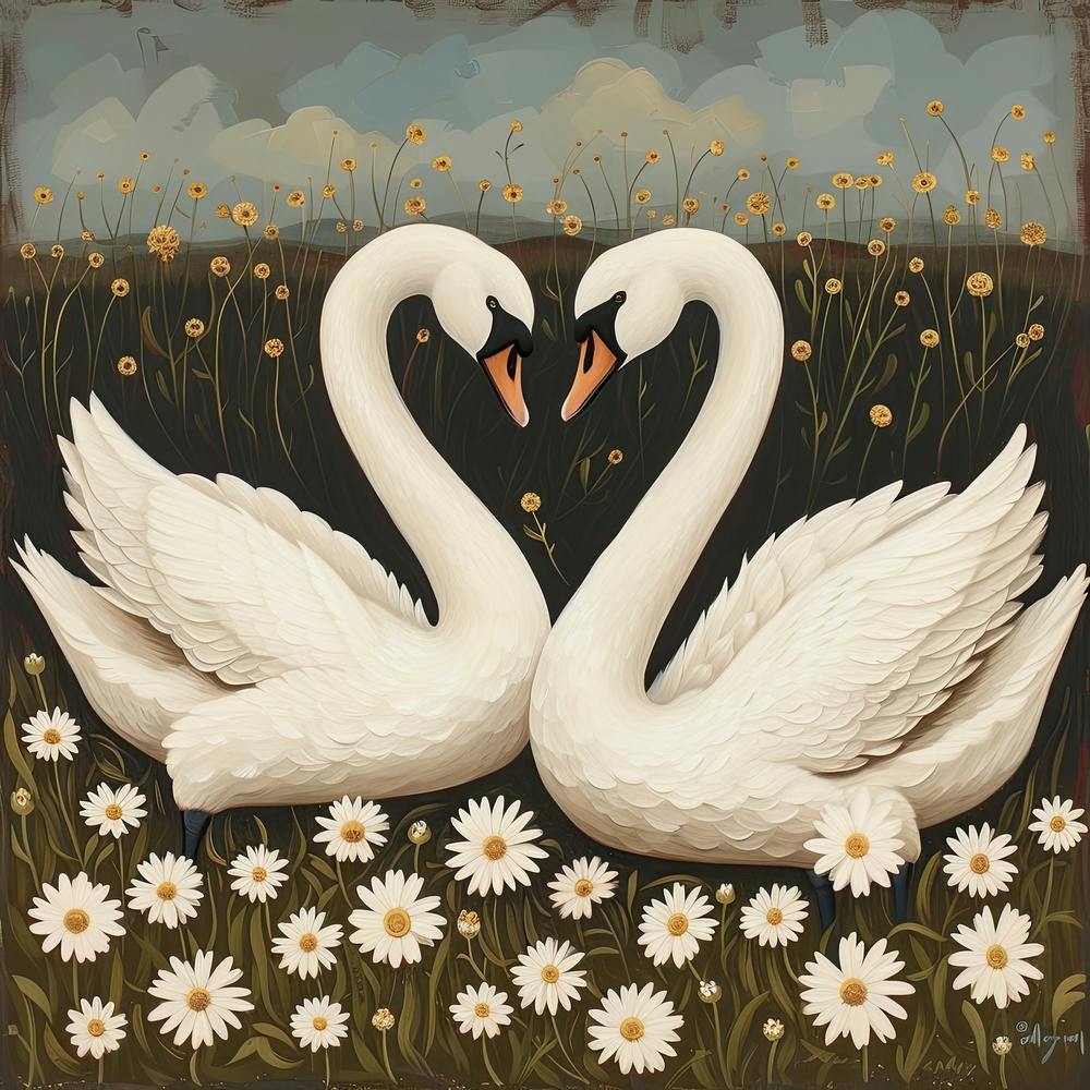 Swans Fairycore Painting 2