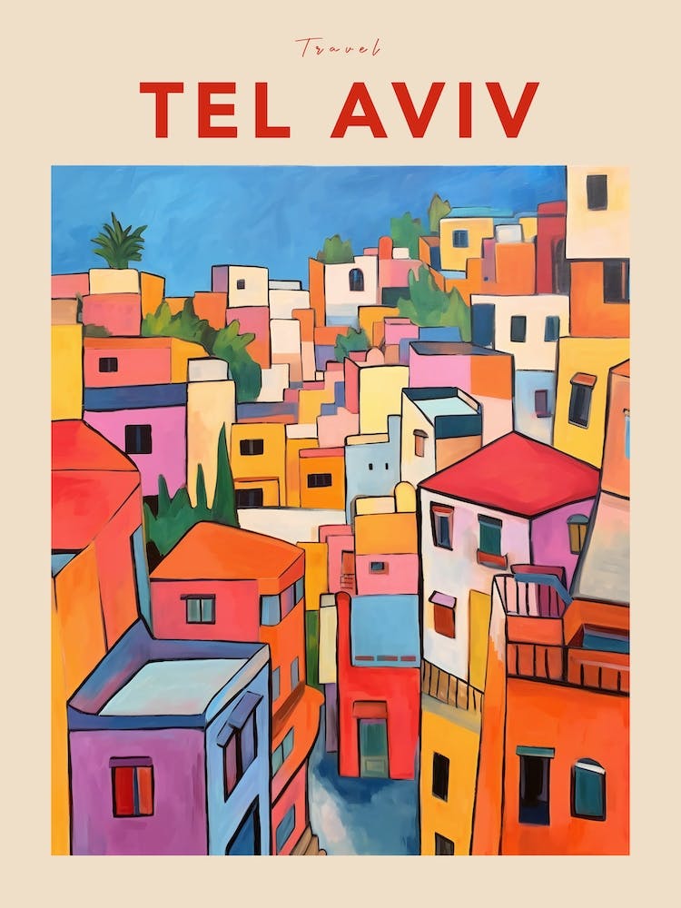 Tel Aviv Israel 7 Fauvist Travel Poster