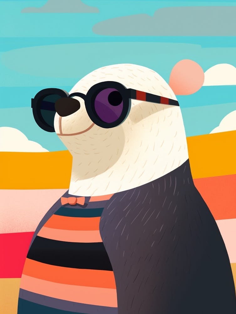Little Sea Otter Wearing Sunglasses