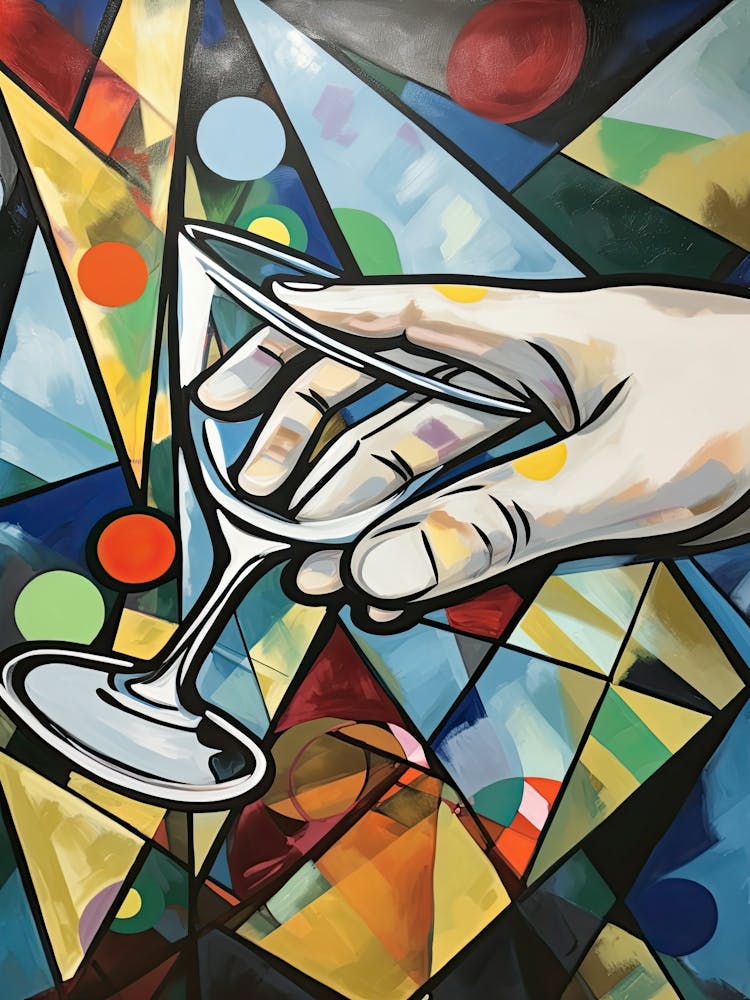 A Hand Holding A Martini Cubistic 3