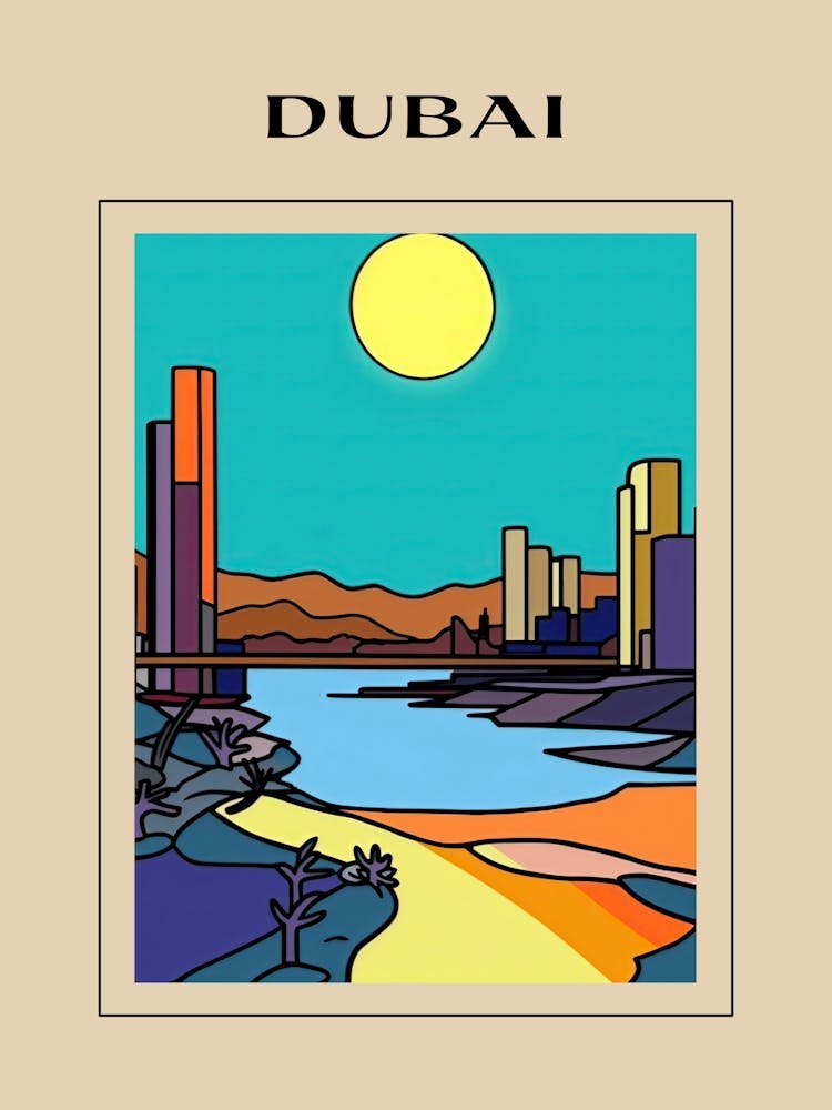 Minimal Design Style Of Dubai, United Arab Emirates 2 Poster