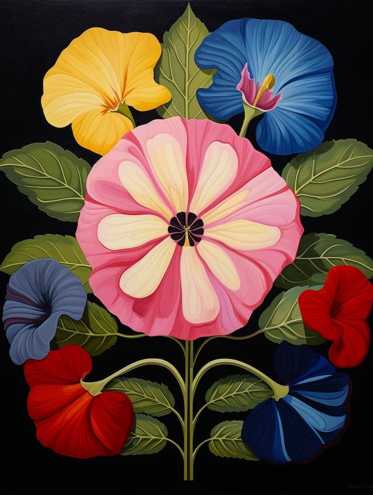 Petunia 3 Hilma Af Klint Inspired Flower Illustration