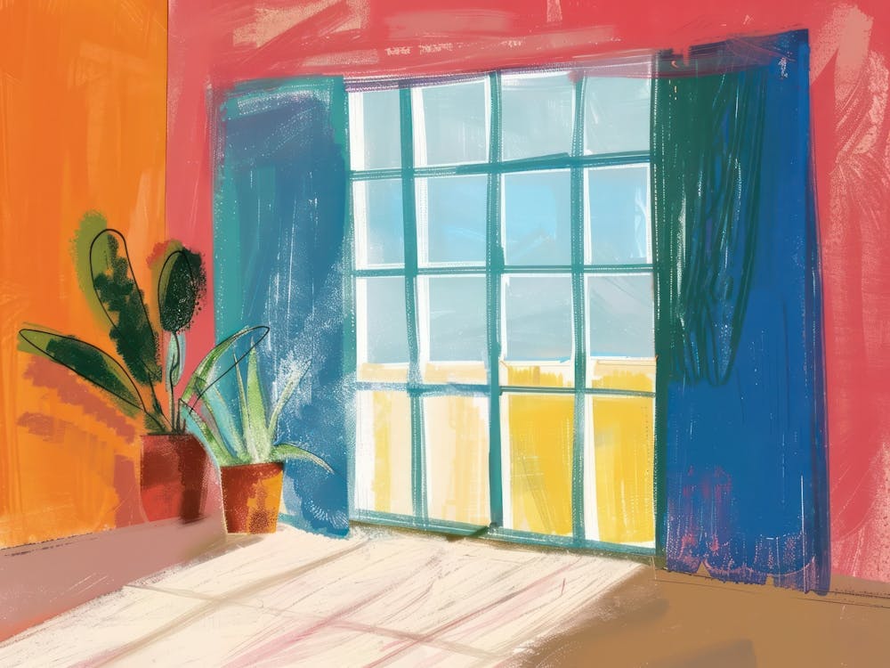 Tel Aviv From The Window View Painting 3