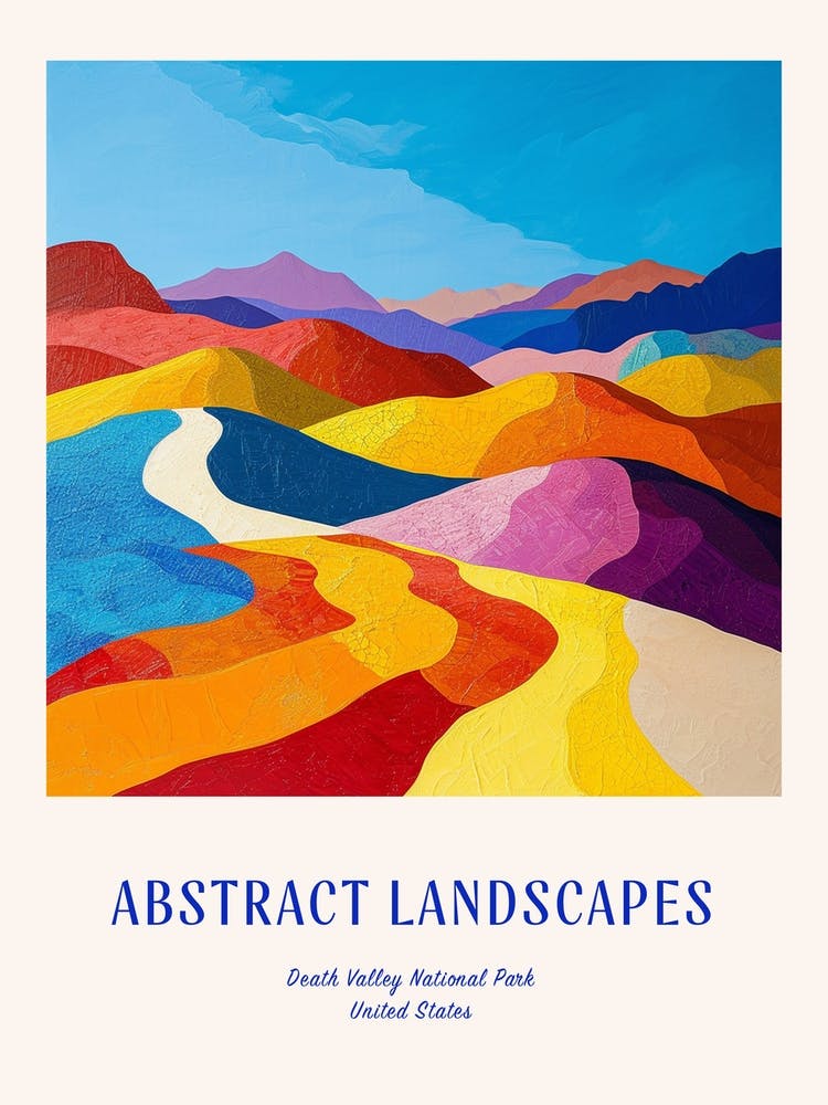 Colourful Abstract Death Valley National Park Usa 3 Poster Blue