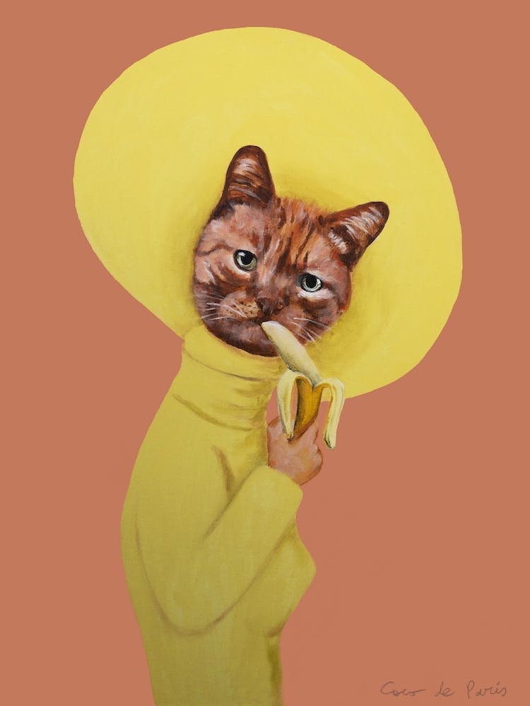 Cat Eating Banana