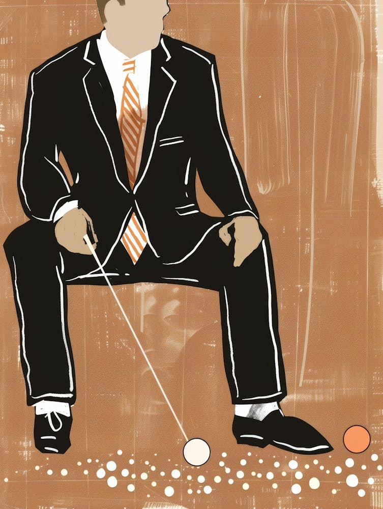 Homme Jouant au Croquet