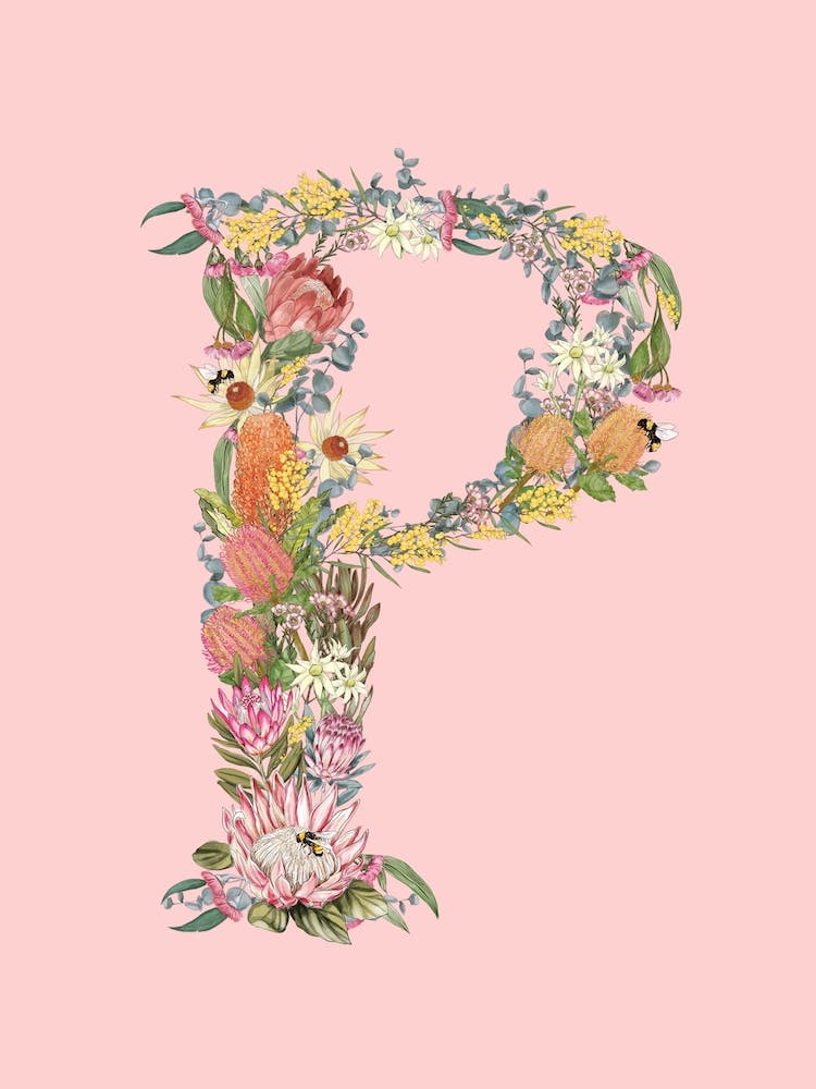 P Pink Alphabet Letter