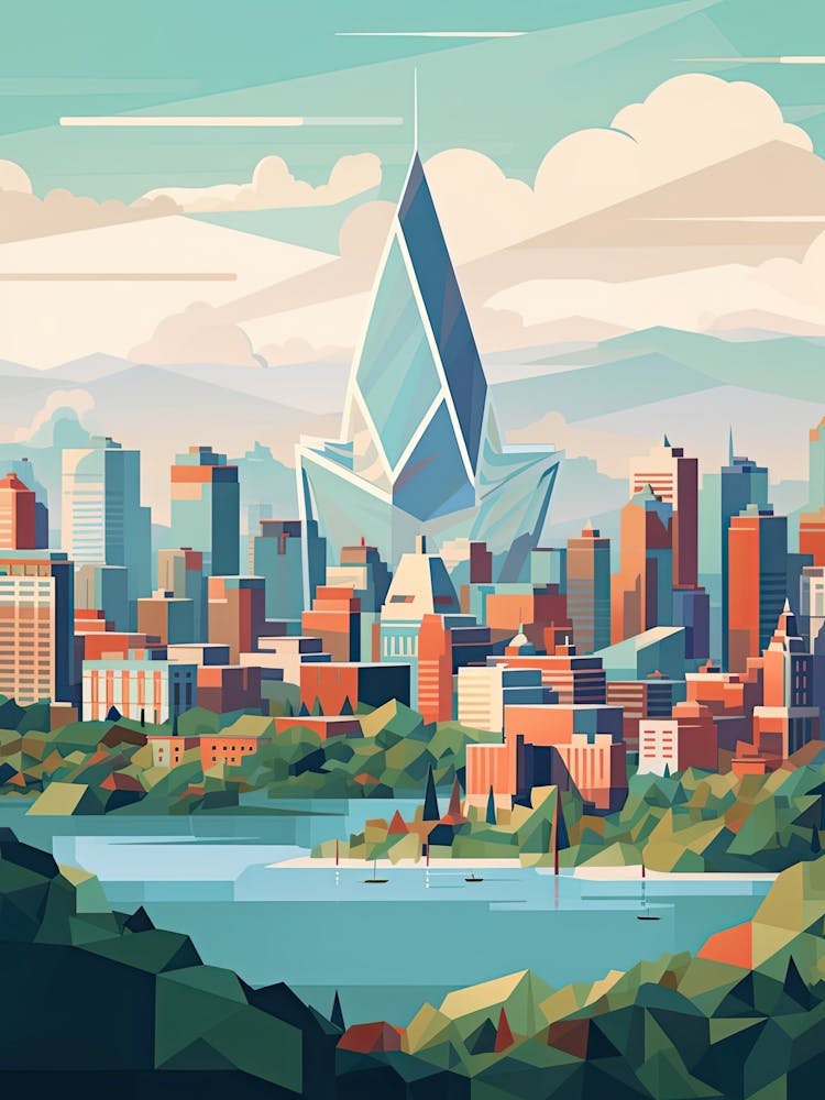 Montreal, Canada, Geometric Illustration 2