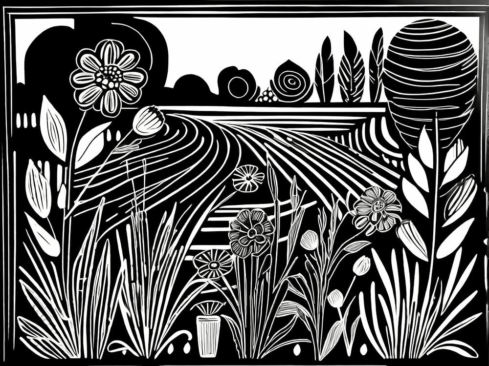 Lion cut inspired Black and white Garden plants & flowers art, Gardening art, Garden 224