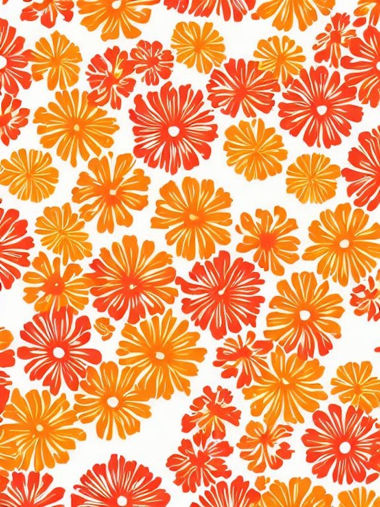 Carnation Floral Print Warm Tones 2 Flower