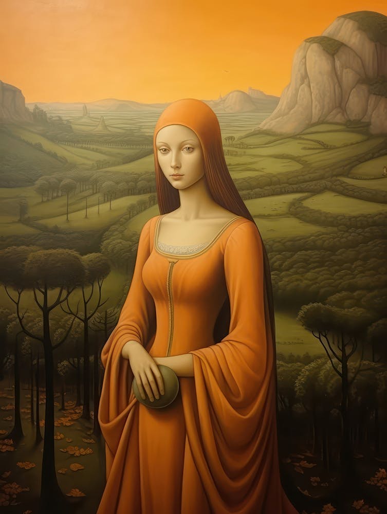 Woman In An Orange Dress