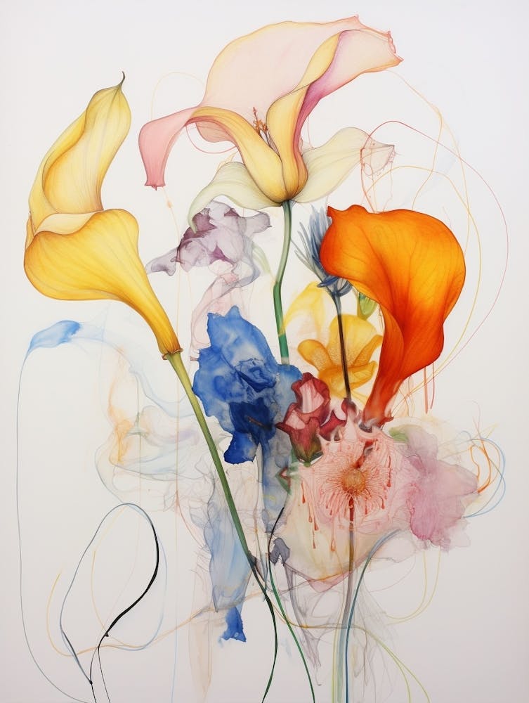 Peinture Fleur Abstraite Calla 2