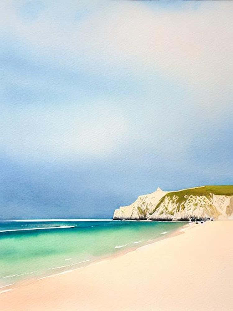 Durdle Door Beach 2, Dorset Watercolour