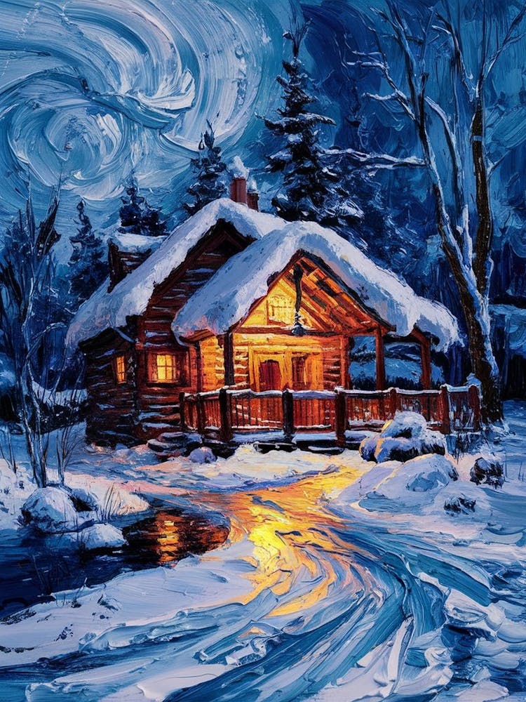 Cabin At Night