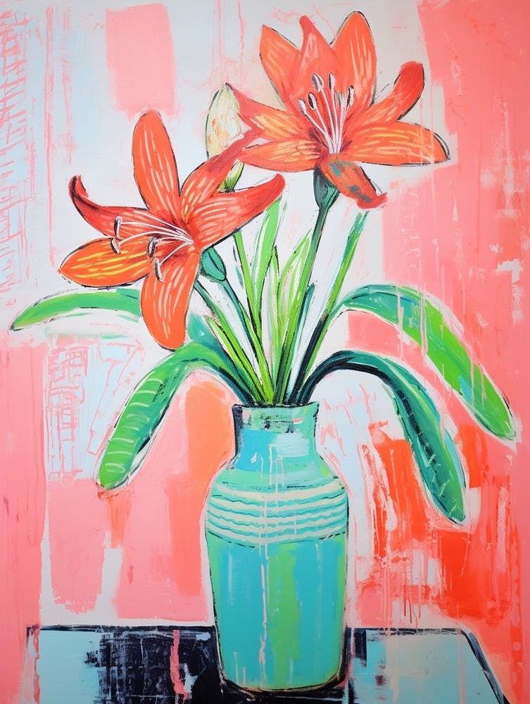 Flower Painting Fauvist Style Amaryllis