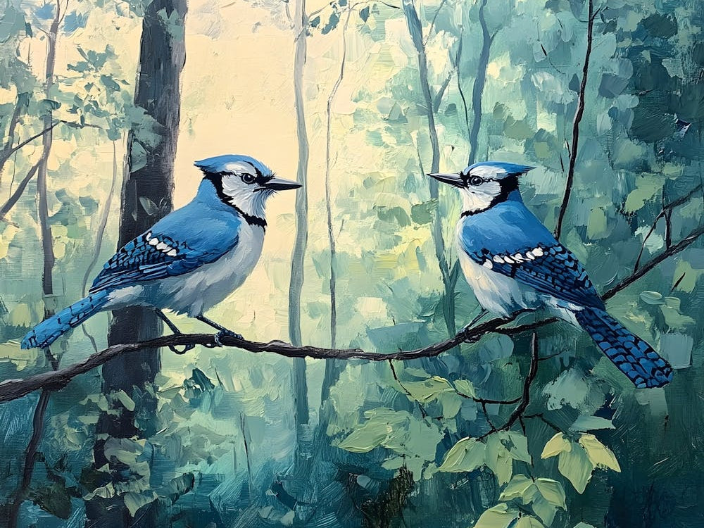 Bluejays In The Woods 1
