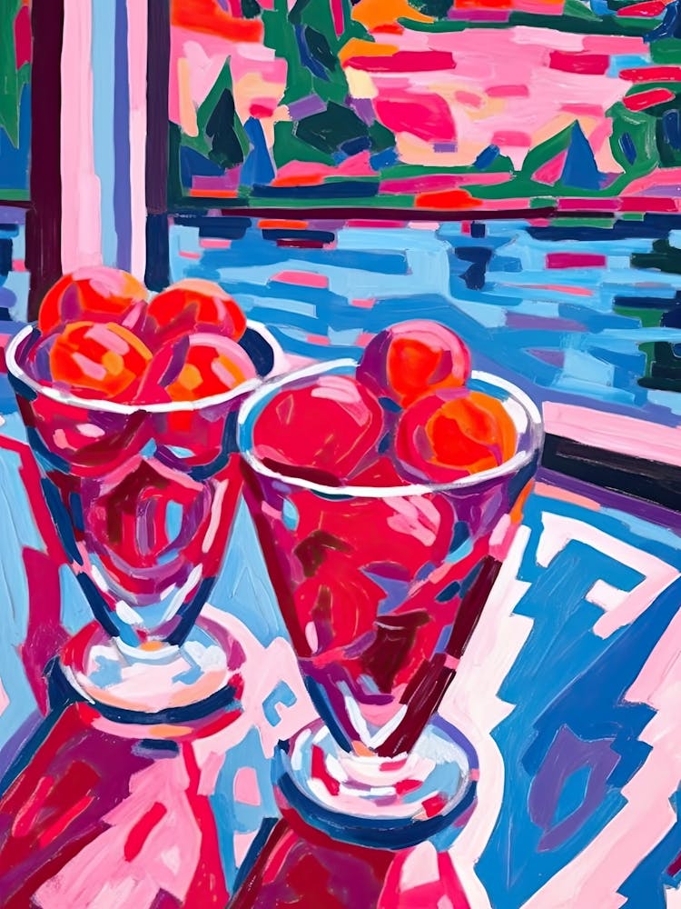 Raspberry Sorbet Painting 4