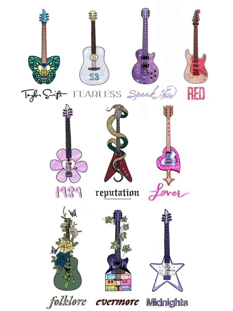 Guitars taylor swift album titles