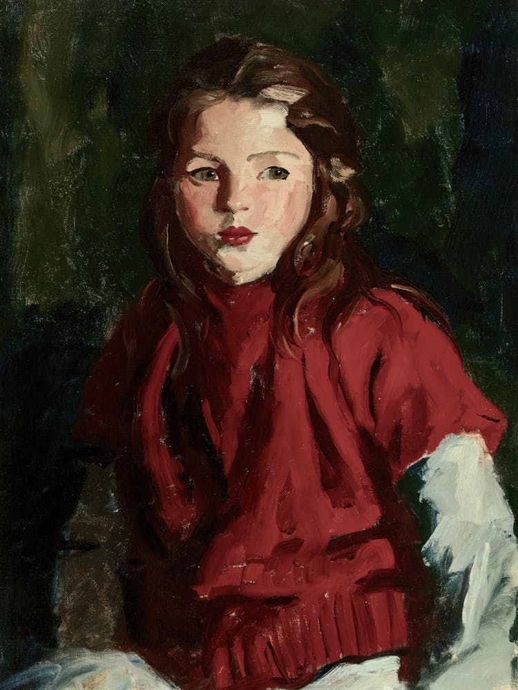 Young Girl In Red Sweater