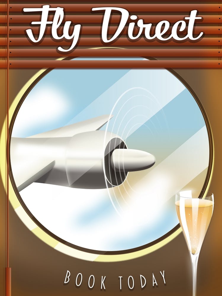 Fly Direct Book Today Retro flight 