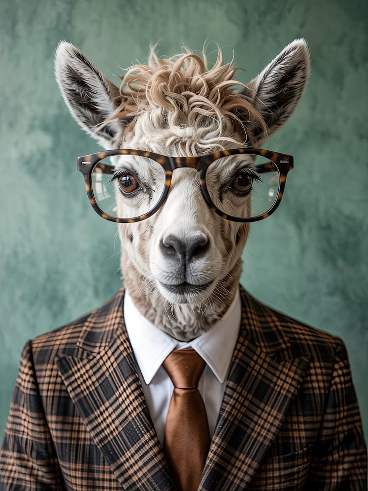 Lama mit Brille 5