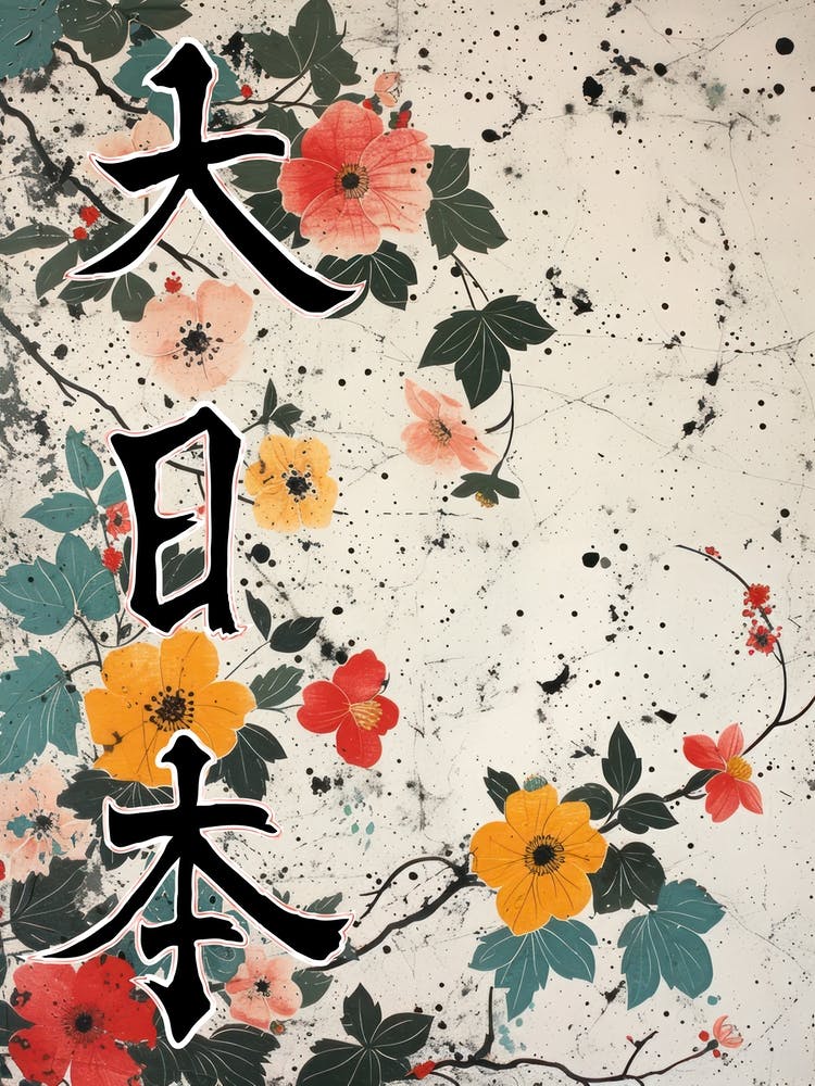 Hokusai Great Japan Poster Japanese Floral  5